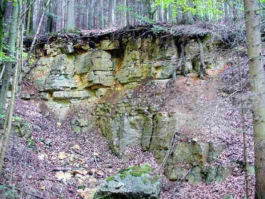 Steinbruch am Wanderweg bei Dietfurt im Altmühltal