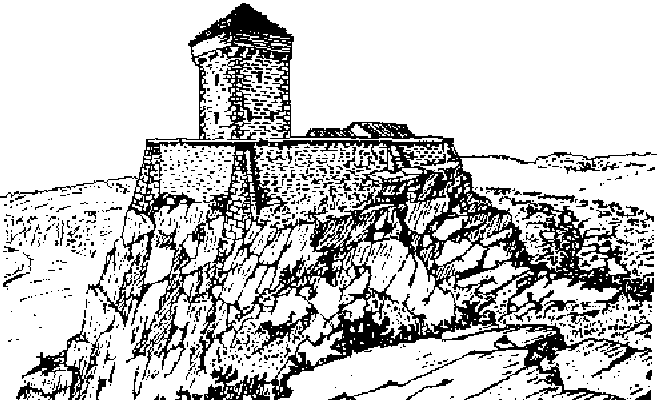 Vermutliches Aussehen der Ödenburg bei Hainsberg im Altmühltal