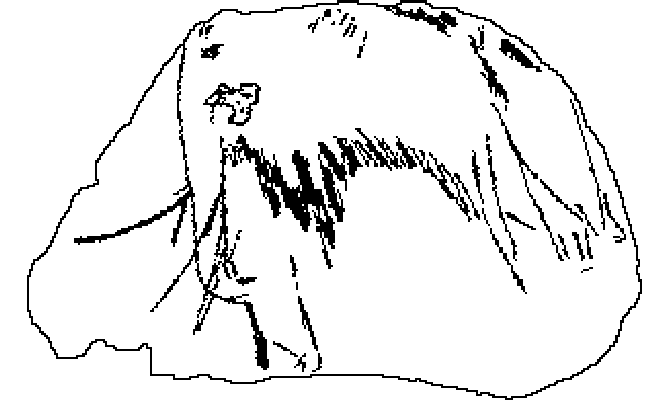 Mammut auf einer Elfenbeinplatte aus Essing im Altmühltal