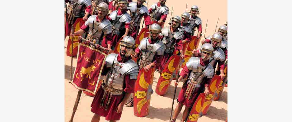 Romans in Kelheim in the national park Altmuehl valley