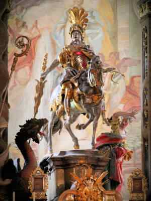 Presbyteriums in der Abteikirche Kloster Weltenburg bei Kelheim