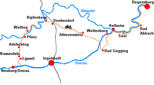 Radwanderweg im Altmühltal