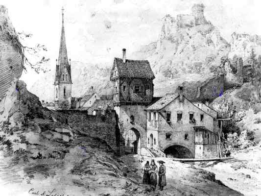 alter Stich Brucktor von Riedenburg