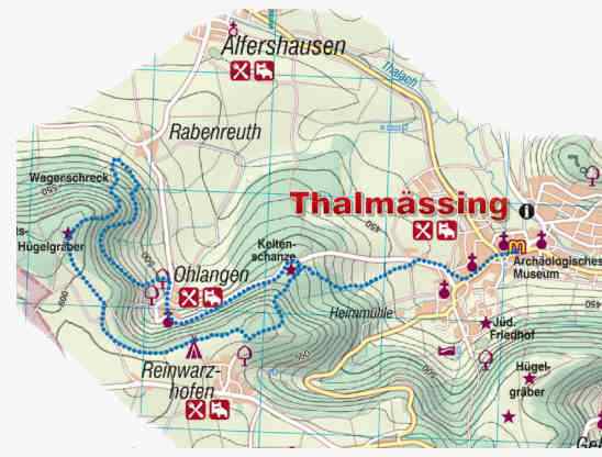 Wanderkarte zur Keltenschanze in Thalmässing im Altmühltal