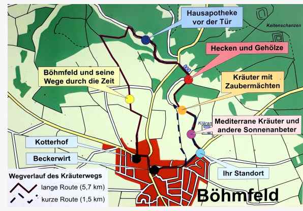 Karte Kräuterweg in Böhmfeld im Altmühltal
